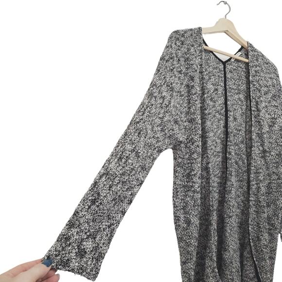 American Eagle Outfitters | Open Front Contrast Trim Soft Marled Cardigan - Picture 5 of 8